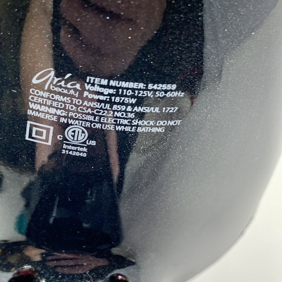 Ionic Addiction Professional Hair Blow Dryer by Aria Beauty Hot & Cold 2 Speed - Picture 4 of 7